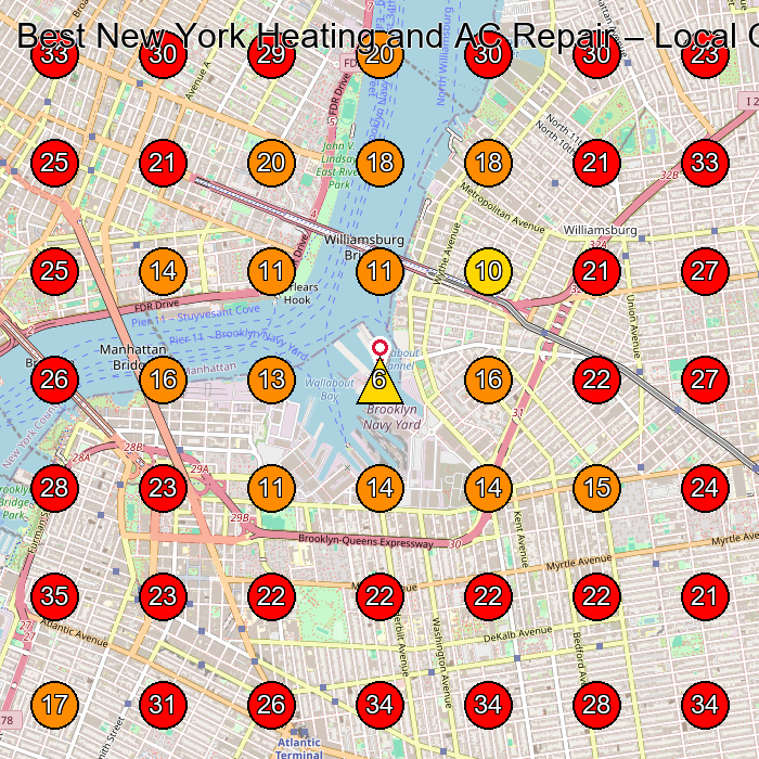 Best New York Heating and AC Repair GeoGrid visibility map for Hvac Contractor in None